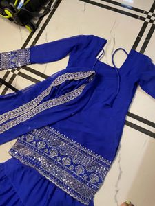 Georgette Embroidery Women Stitched Kurti Sharara