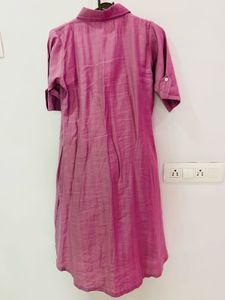 Pink Button-Down Dress