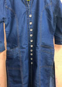 Denim Straight Kurti For Women