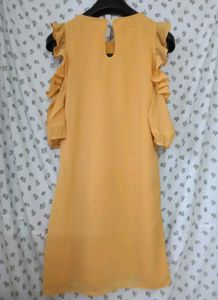 Yellow Ruffle Sleeve Dress