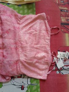 Pink Sequin Dress Party Wear