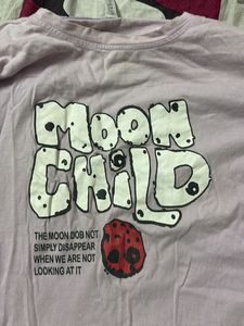 Moon child print oversized tshirt