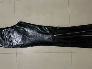 UNISEX Stylish Black Thick Leather Pants