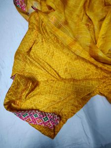 Yellow Polka Dot Saree