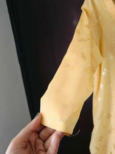 Yellow Embroidered Kurta