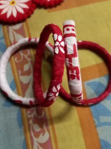 HomeMade Jewlarry RedChoker ,Jhumka Set, Bangels 4