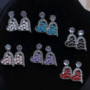 Cluster Heart Drop Earrings
