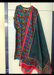 New Unused PureCotton Vneck Suit Crepe Dupatta
