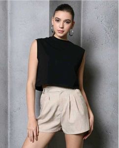 Sleeveless Black Crop Top