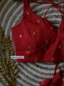 Foil Work Art Silk Padded Blouse