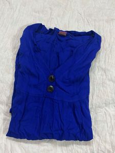 Blue V-Neck Top