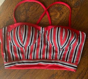 Striped Bustier Crop Top