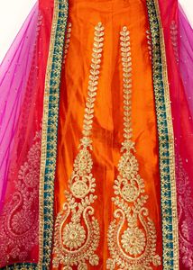 Stunning Orange Lehnga With Pink Dupatta😍😍