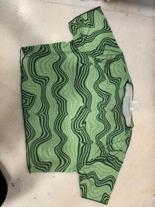 Green Swirl Print Top