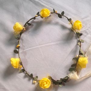 Yellow Floral &amp; Patels Tiara Hair Band Accessories