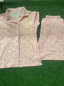 Clovia Heart Print Bight Auit With Full Lower