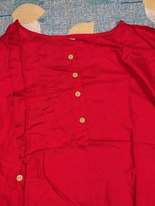 Long Sleeve Red and Navy Combo Set