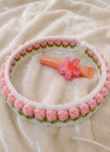Combo tulip Crochet Headband and pouch