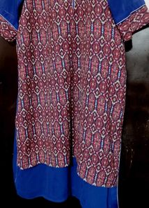Blue &amp; Pink Orange Printed Kurti for 44 Bust