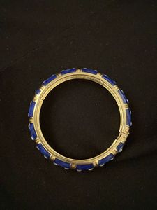 Blue &amp; Gold Bangle Bracelet