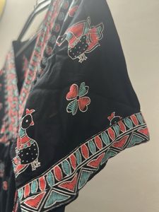 Boho Black Embroidered Dress
