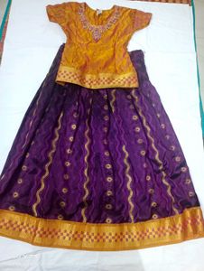 Girls Silk Lehenga Choli Set