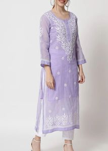Lavender Embroidered Kurta
