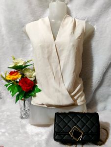 White Top With Lace Detail Back