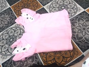 Cute Pink Top &amp; Polka Dot Skirt Set