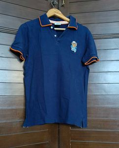 Teenie Weenie Women Blue Teddy Logo Polo T-shirt