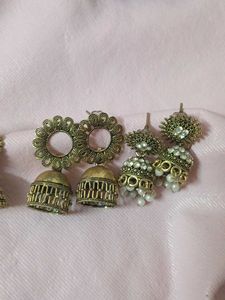 Earrings Jhumkas Set Of 5