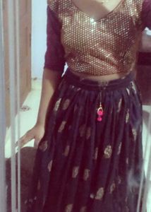 Sequin Blouse &amp; Lehenga Set