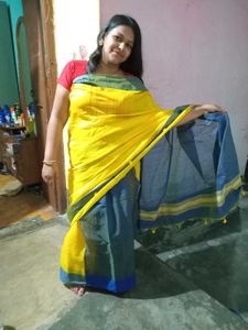 Blue &amp; Yellow Saree