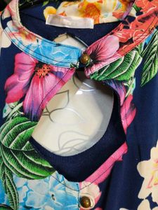 Floral Print Dress With Attached Jacket