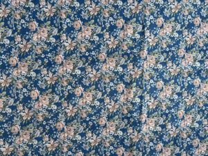 Floral Print Fabric - Blue &amp; Pink