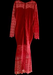 FabAlley Rust  Bodycon Lace Maxi Dress