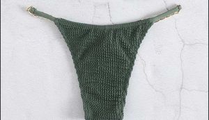 Olive Green Chain Detail Bikini Bottom