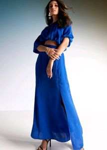 And Women One Shoulder Waterfall Skirt Co-ord Set