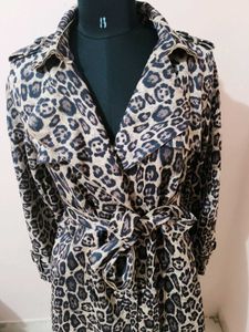 Leopard Print Trench Coat ⚫