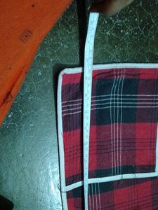 Cotton Red &amp; Black Refrigerator Or TV Cover