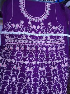 Beautiful Net Semi Stitched Gown With Dupatta