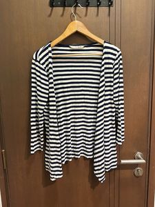 Nautical Stripes Open-Front Cardigan