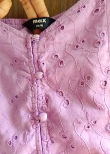 Cute Purple Eyelet Top