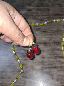 Vintage Beaded Necklace &amp; Earring Set