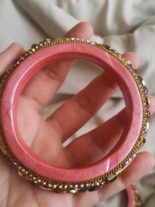 Pink &amp; Gold Bangle Set