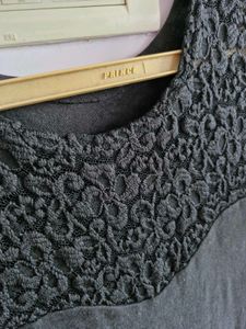Western Black Net Top