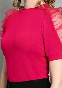 Pink Puff Sleeve Top