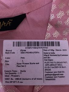 Pink Golden Kurta Pent Set