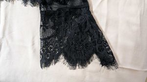Black Full Sleeves Lace Top- H&amp;M