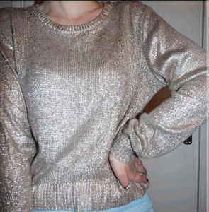 Silver Shimmer Knit Top For Women ◽◻️🤍🐚